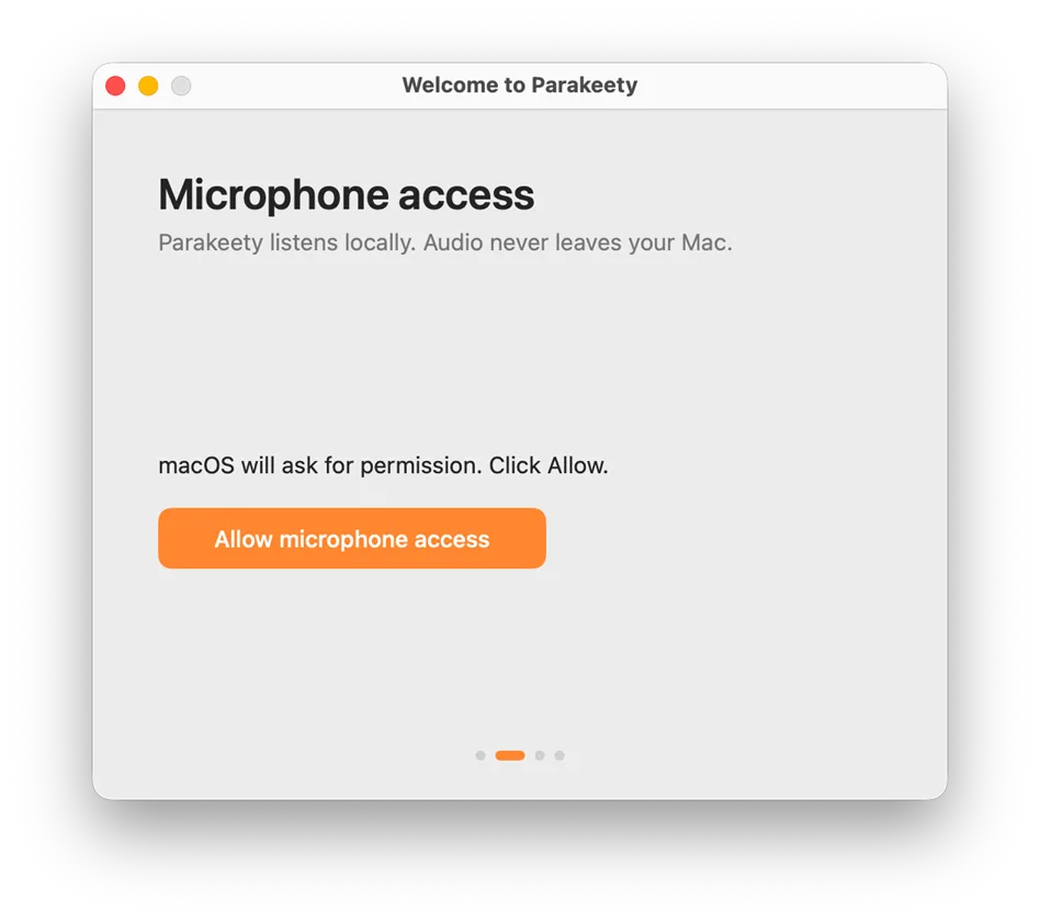 Onboarding step 02: Microphone access